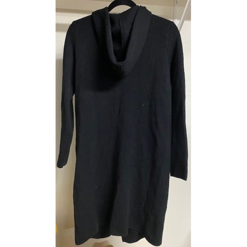 Korye Black Hooded Long Cardigan Sweater Duster Pockets Size S - Picture 2 of 7